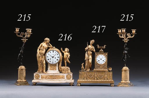 A RESTAURATION ORMOLU MANTEL CLOCK