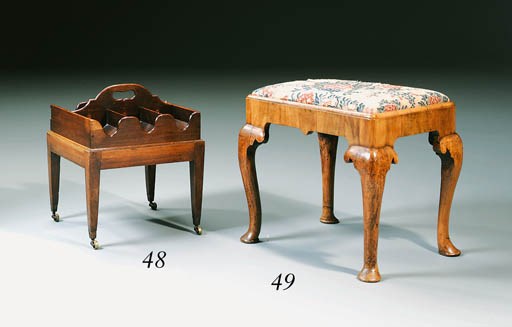 A GEORGE I WALNUT STOOL