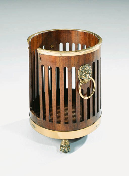 A GEORGE III BRASS-MOUNTED MAHOGANY PLATE-BUCKET