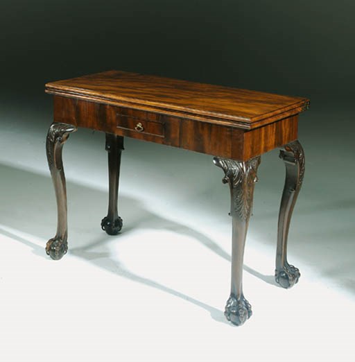 A GEORGE II MAHOGANY CARD-TABLE