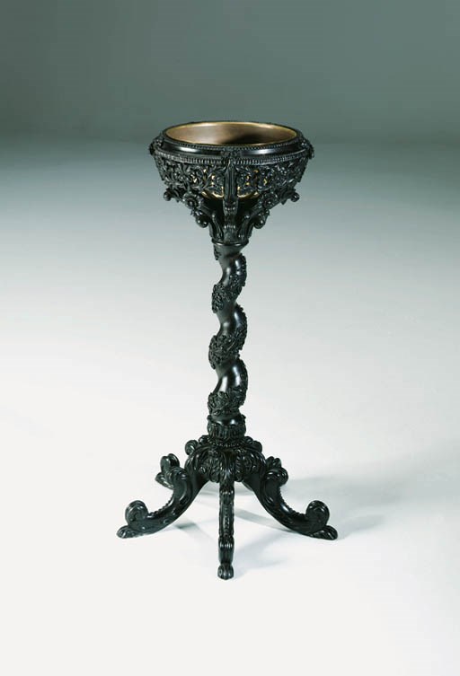 A DUTCH COLONIAL EBONY JARDINIERE