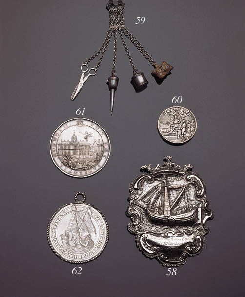 A Dutch silver chatelaine