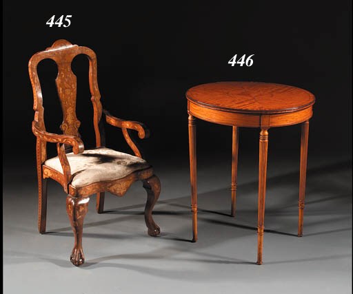 A dutch mahogany and marquetry miniature chair