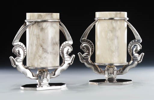 A PAIR OF MOUNTED ALABASTER TABLE LAMPS