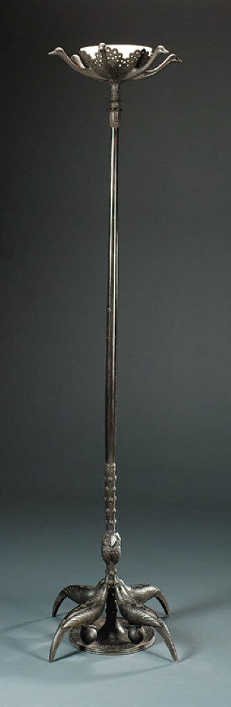A BRONZE STANDARD LAMP, MODEL NO. 1318