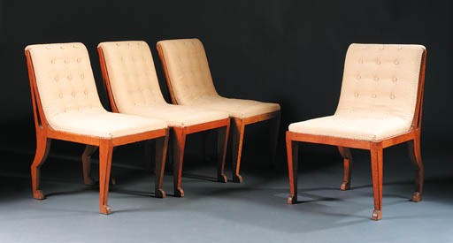 A set of four side chairs