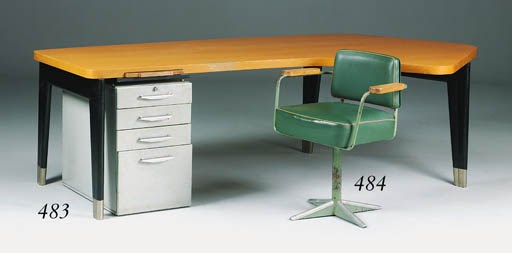 A leather upholstered armchair
