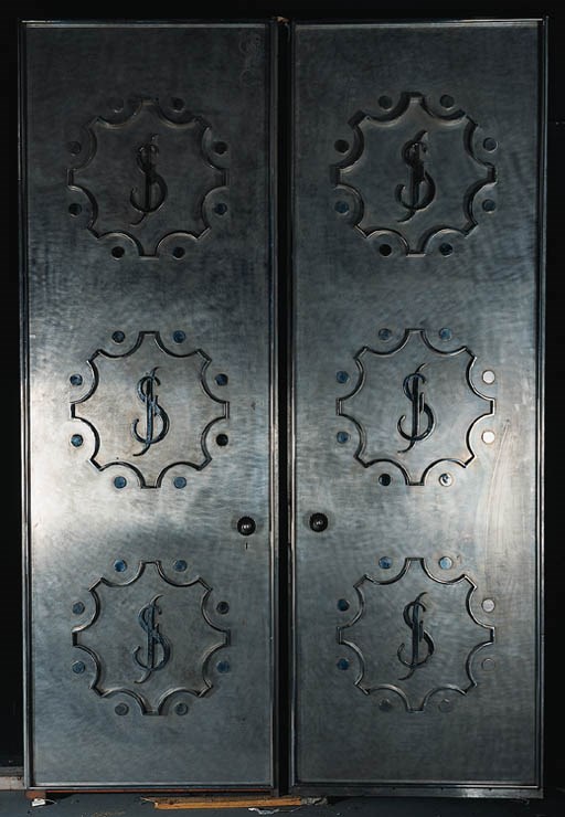 Two pairs of cast steel doors