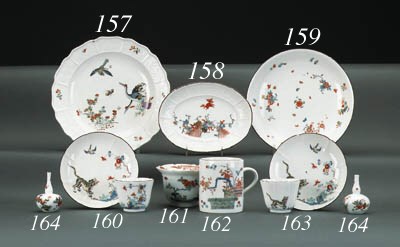A Meissen Kakiemon fluted lobed beaker and saucer