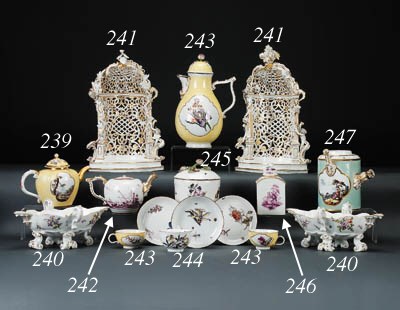 Two Meissen pierced arbours