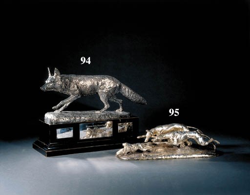 A silver plated sculpture