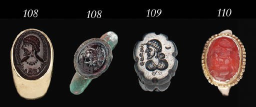 A SASSANIAN GARNET RING STONE