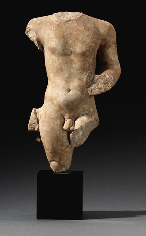 A ROMAN MARBLE MALE TORSO