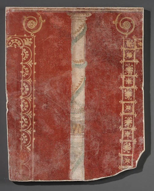 A ROMAN WALL PAINTING FRAGMENT