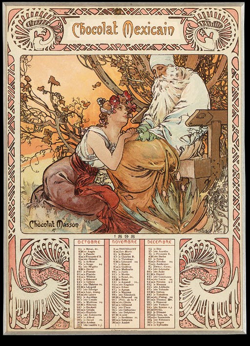 'CHOCOLAT MASSON/CHOCOLAT MEXICAIN', A SET OF FOUR LITHOGRAPHS IN COLOR