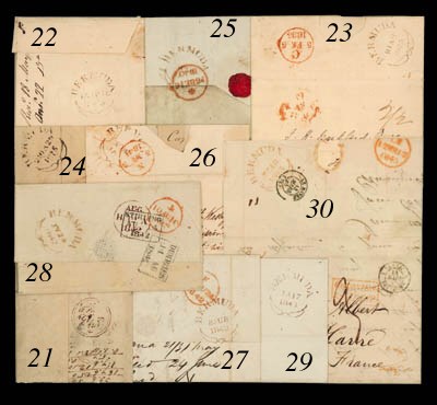 cover 1833 (16 Apr.) double rate large entire letter to London, rated "4/4" and showing, on reverse, a light generally fine strike and arrival c.d.s. for 18 May. Photo