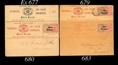 cover 1893 ½d.+1d. surcharged "One/Penny." on red on buff, Setting C used from A.C.C. Jones at Hamilton (15/12/93) and addressed locally; light overall toning. Very rare used locally. Photo