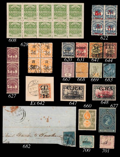 used  3s. on 3m. violet-black, fine used on small piece. S.G. 113, £1200. Photo