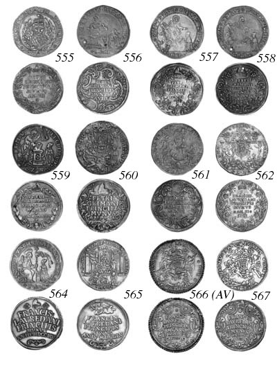 Pietro Grimani, Osella, 1750, Anno X, St. Mark standing, holding Gospel on altar, the Doge kneeling, rev. legend and date within figured circle (CNI.109; Jes.272; Pa.233), good very fine/very fine