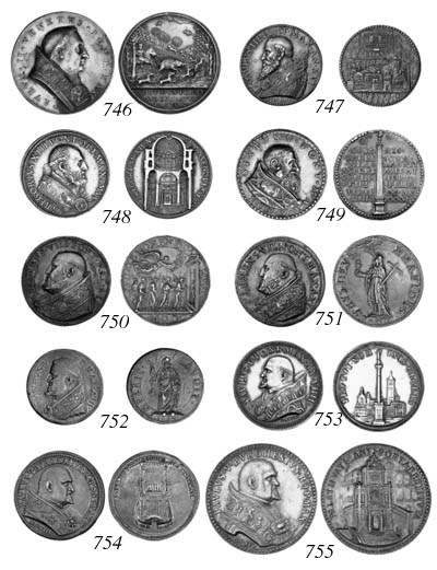 Ugo Boncompagni, Gregory XIII (1572-85), by Lorenzo Parmense, bust right, wearing cope decorated with a scene of a fishing boat on the Sea of Galilee and Peter wading ashore to greet the risen Christ, and morse with a pieta, signed below L.PARM, rev. cross-section of the Gregorian chapel in S Peter's, Rome, 37mm. (Arm. I, 281, 21; Bargello II, 637; L.672; T.N. XVIII, 1), an early and good quality restrike, about extremely fine, old toning