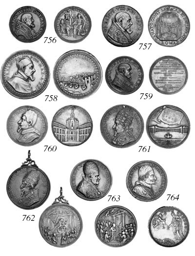 Maffeo Barberini, Urban VIII (1623-44), by Gaspare Molo, bust right wearing cope with floral decoration, signed GASP. MOL. below, rev. ORNATO CONST LAVACRO ET INSTAVRATO ROMAE, cross section of the baptistry of S Giovanni in Laterano, 40.5mm. (Bart.637; L.1027; Maz.205), very fine, old grey toning
