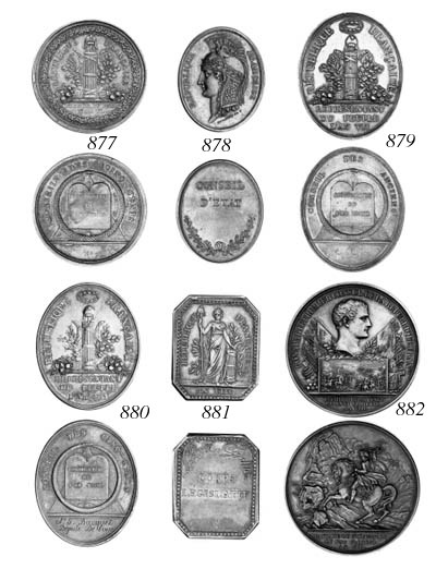 Council of the Five Hundred, unsigned (by N M Gatteaux), a similar medal but rev. CONSEIL DES CINQ-CENTS, engraved in exergue A J Bucquet Dput De l'oise, 56mm. x 46mm. (Ess.790; Hennin 886; J.683; TN.71/5), good very fine, a rare named medal