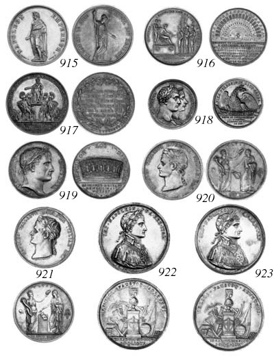 Coronation of Napoleon, by J B Merlen, the Emperor held aloft on a shiel supported by four soldiers, rev. legend in six lines in wreath, date below, 44mm. (Br.333; Ess.1027; J.1273; TN), extremely fine