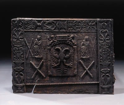 A cast-iron fire plate