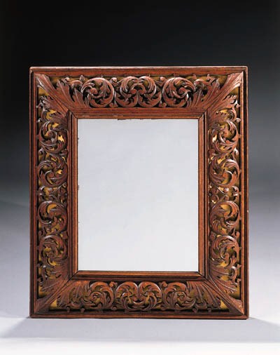 An oak mirror