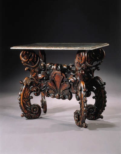 A Dutch walnut side table