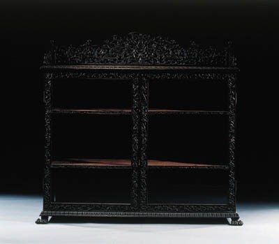 A Dutch colonial ebony bookcase