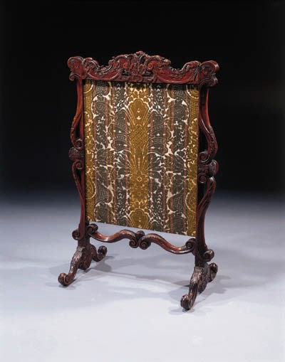 A Dutch walnut firescreen