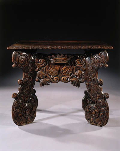 A North Dutch carved oak side table