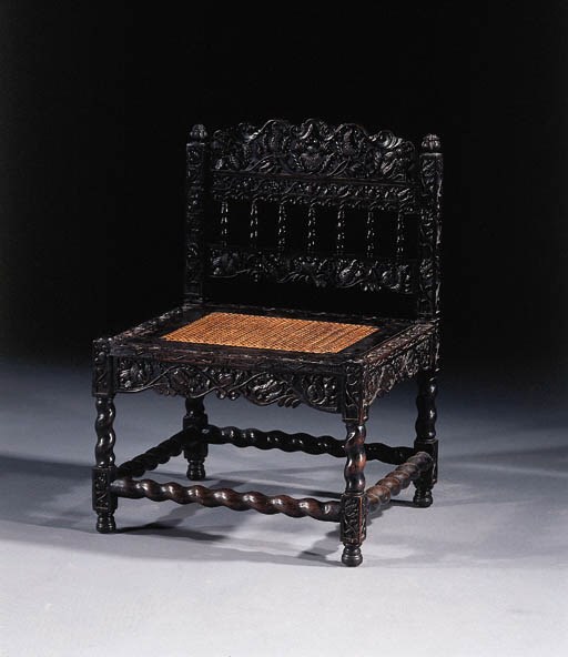A Dutch colonial ebony chair