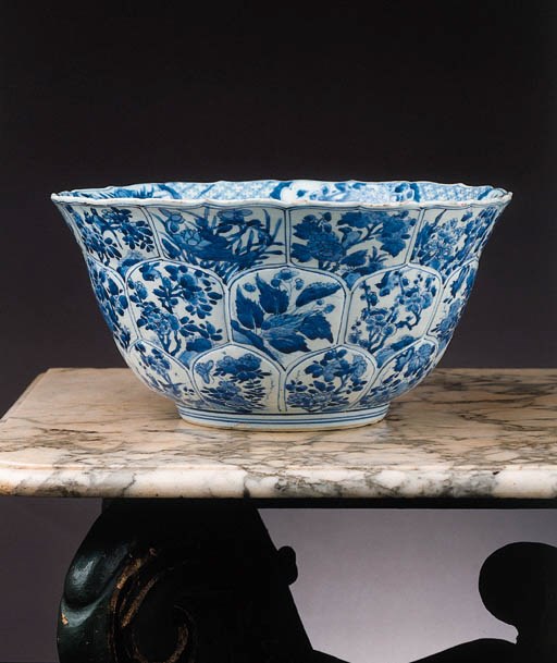 A large Chinese blue and white bowl