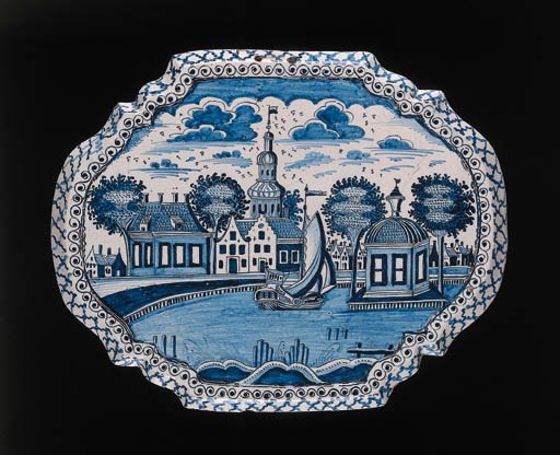 a frisian delft blue and white plaque