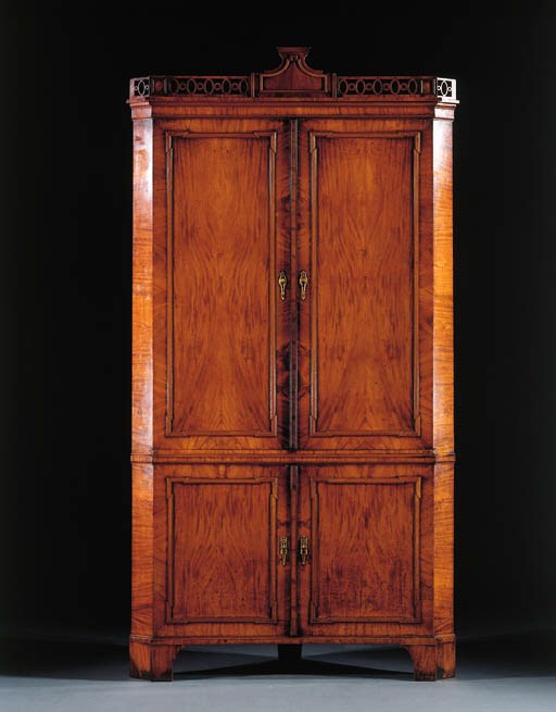 A Dutch mahogany corner buffet