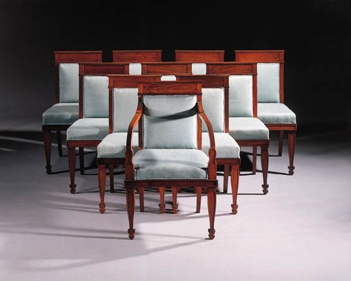 A set of ten Dutch mahogany chairs
