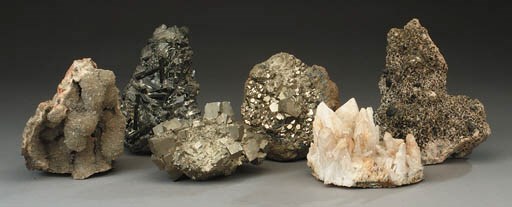 A GROUP OF SIX MINERAL SPECIMENS