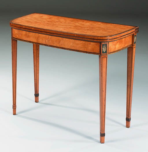 A GEORGE III SATINWOOD CARD-TABLE