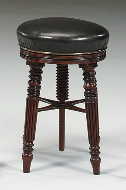 A REGENCY MAHOGANY PIANO-STOOL