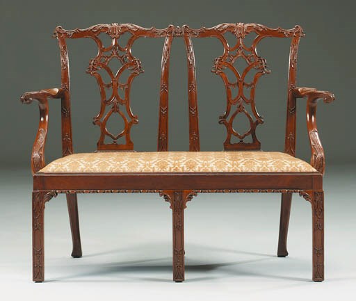 A MAHOGANY CHAIRBACK SETTEE