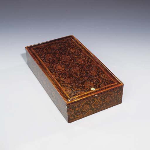A LARGE LACQUER SCRIBE'S BOX