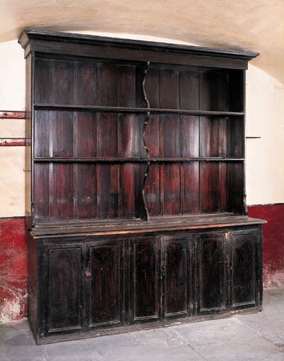 An Irish stained pine kitchen dresser, 19th century