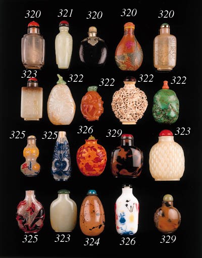 Five agate snuff bottles