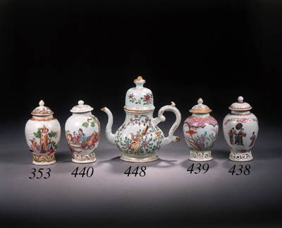 A famille rose 'European Subject' tea-caddy and cover