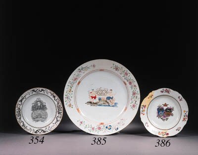 A famille rose 'monogrammed' dish