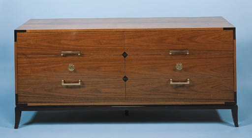 A BRASS-MOUNTED MAHOGANY CREDENZA