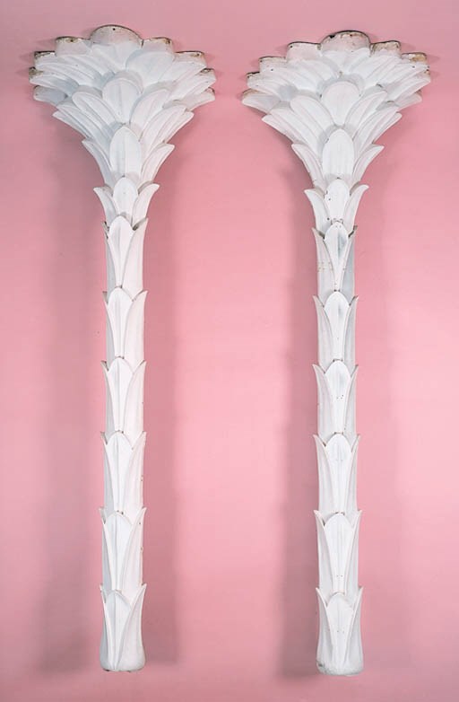 TWO SIMILAR FIBERGLASS PALM TREES