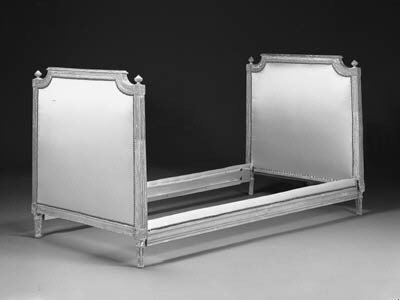 A LOUIS XVI GREEN-PAINTED BED